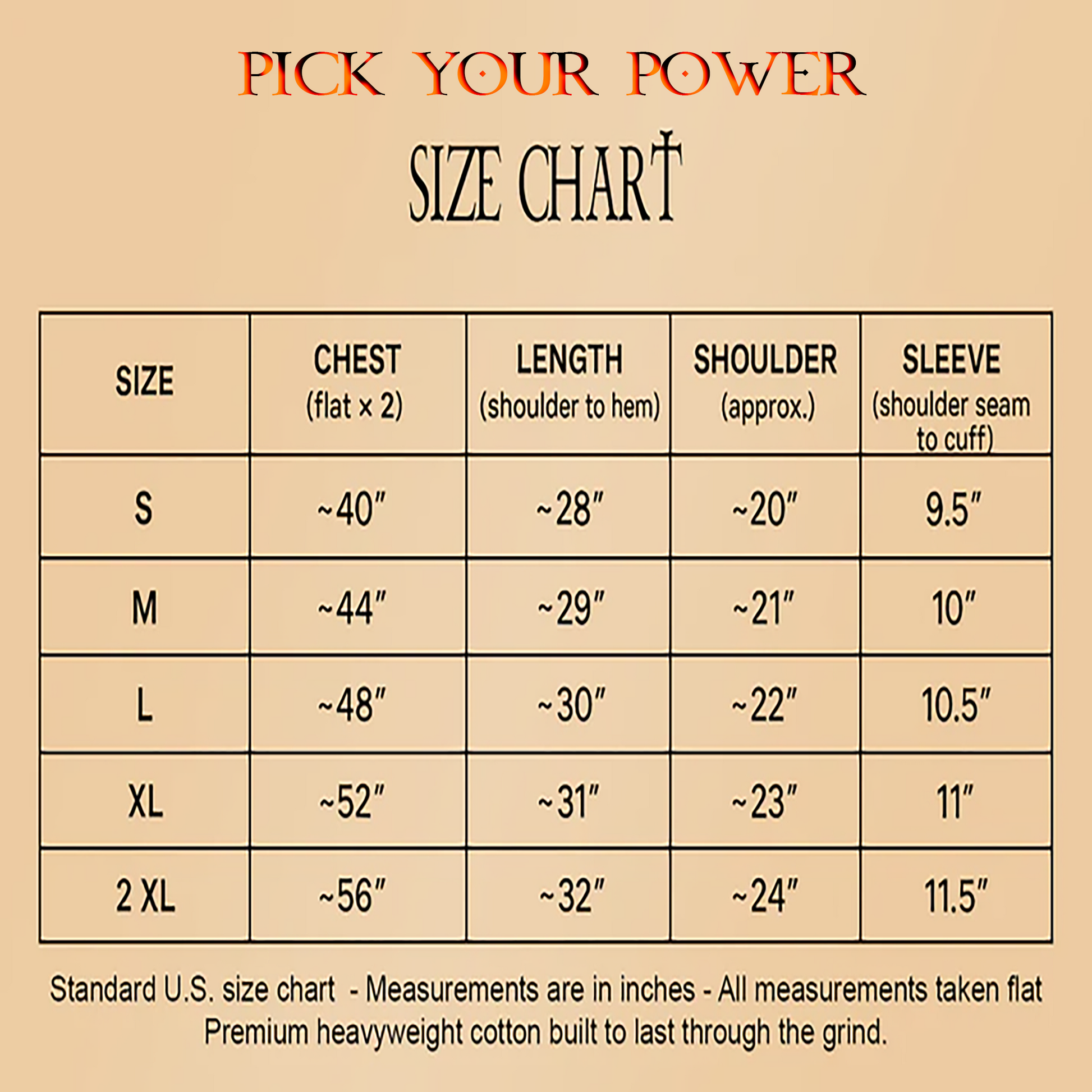 Soy El Fuego size chart - Premium streetwear fit guide Don Nicholas Apparel