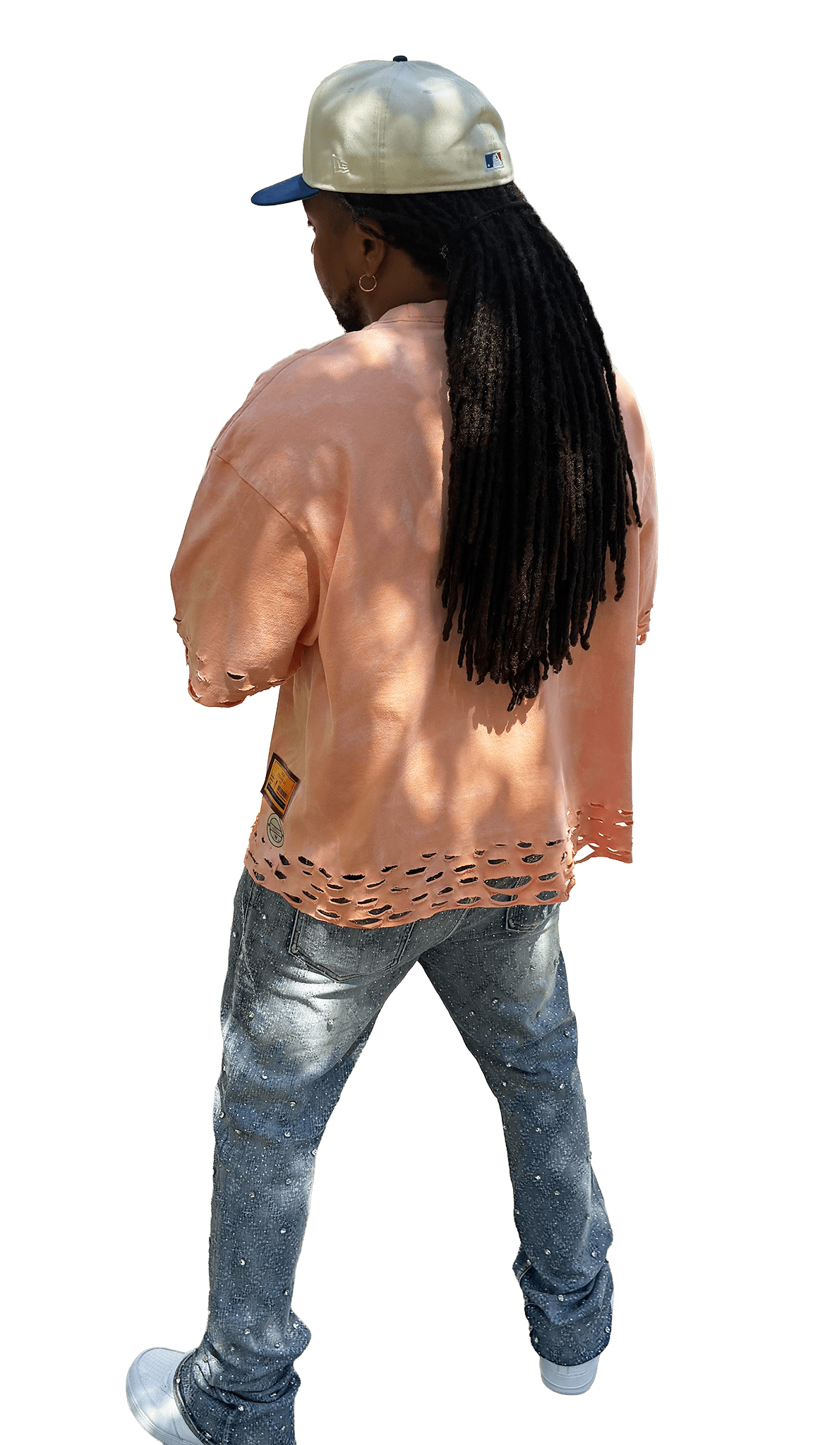 "SUNSHINE Limited Edition Tee back view - Don Nicholas Apparel hand-distressed streetwear"